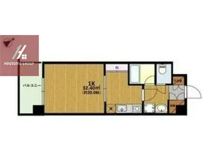 サンオークスマンション(1DK/2階)の間取り写真