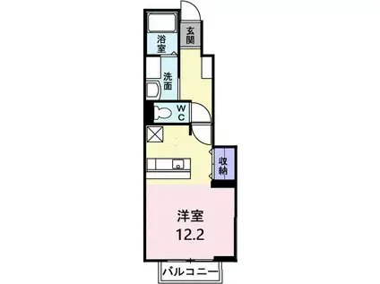 レザンII(1K/1階)の間取り写真