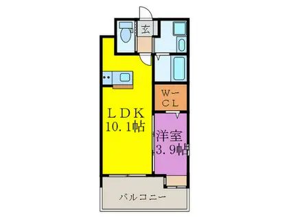 ラフィーネ井尻(1LDK/3階)の間取り写真