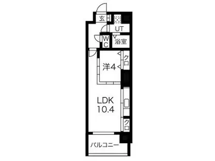 THE CROSS(1LDK/2階)の間取り写真