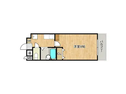 ロイヤルコート華(1K/3階)の間取り写真