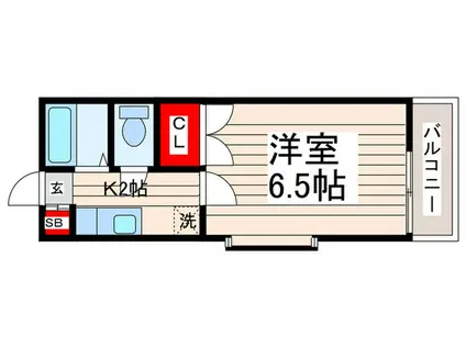 グレイフラット(1K/2階)の間取り写真