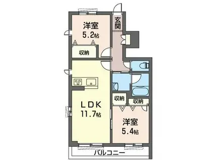 ツインコート宮前(2LDK/1階)の間取り写真