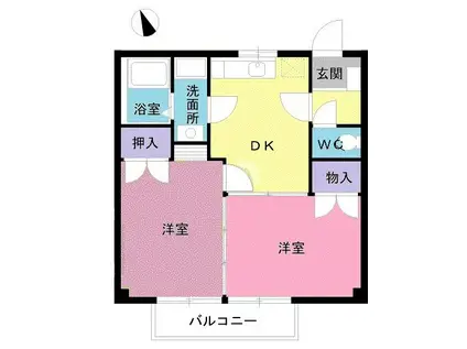 アーバンシティプレステージI(2DK/1階)の間取り写真