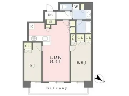 ザ・パークハウス中之島タワー(2LDK/20階)の間取り写真