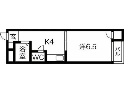 ダンディーA(1K/2階)の間取り写真