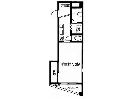 フィオーレ(1K/2階)の間取り写真