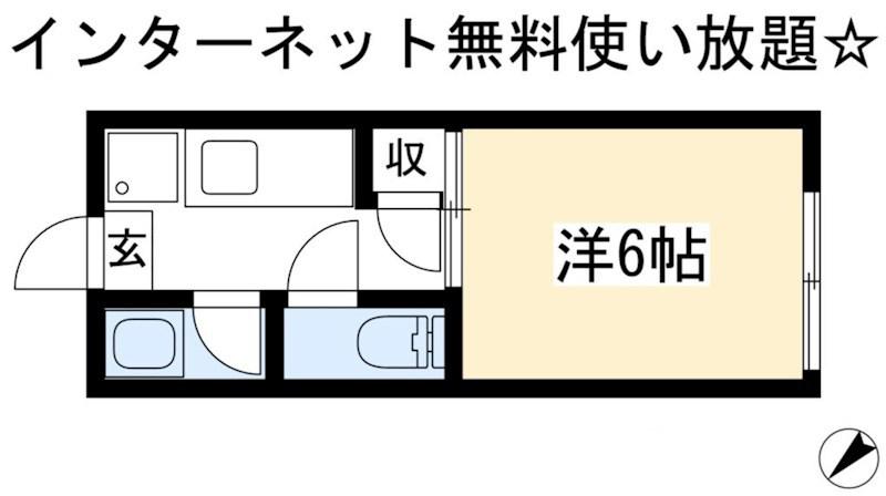 ハイツかつみ(1K/1階)の間取り写真