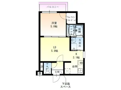 フジパレス高石III番館(1LDK/1階)の間取り写真