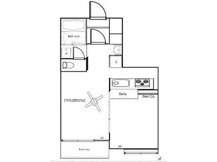 アルカーデン新横浜(1LDK/4階)の間取り写真