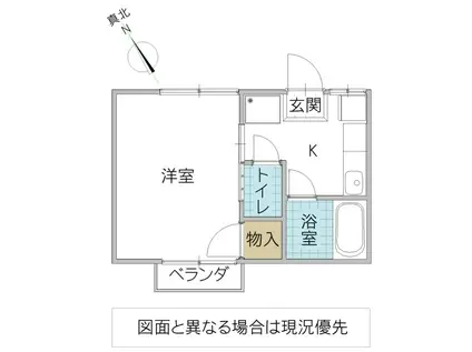 ロミコーポ(1K/2階)の間取り写真