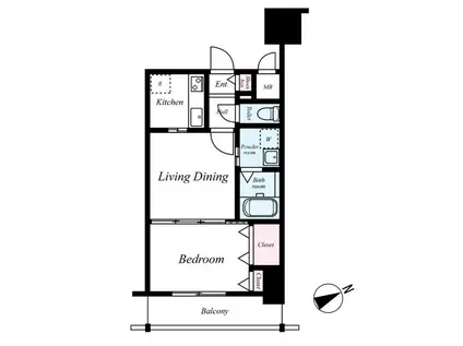 エンクレスト吉塚駅前II(2K/9階)の間取り写真
