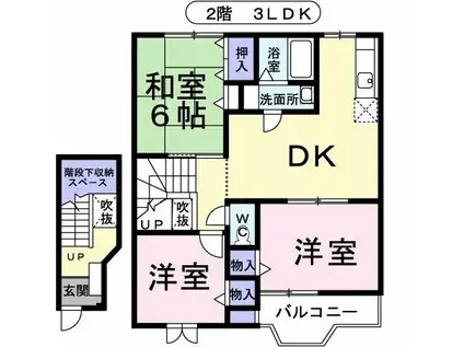 WOODPARKNA(3LDK/2階)の間取り写真