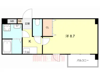 シエテ南塚口(1K/4階)の間取り写真