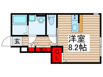 ヴィッラホーム六番館(ワンルーム/1階)の間取り写真