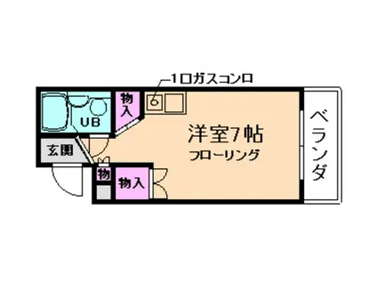REST SUN-PIER(1K/4階)の間取り写真