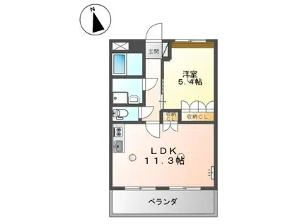 メゾン・ボヌール(1LDK/2階)の間取り写真