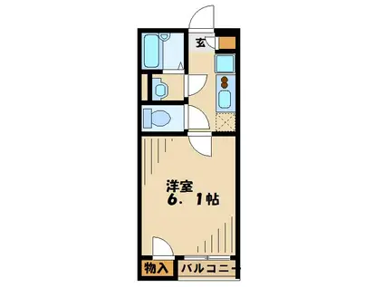 レオネクスト幸良III(1K/2階)の間取り写真