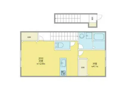 MAISON DE RICH(1LDK/2階)の間取り写真