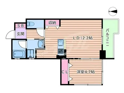 LAGRACE天六(1LDK/3階)の間取り写真