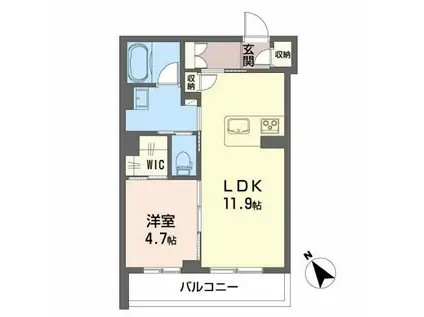 CITYPLAZA大手門(1LDK/1階)の間取り写真