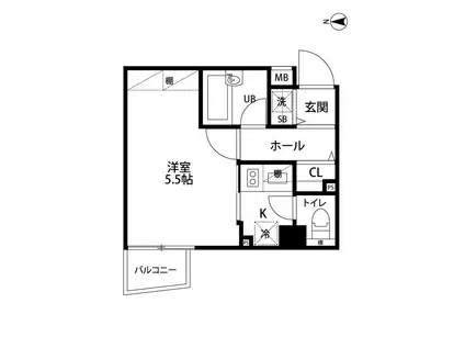 ブライズ新宿中井(ワンルーム/3階)の間取り写真