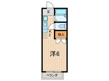 レンタルハウス深津パートII(1K/2階)の間取り写真