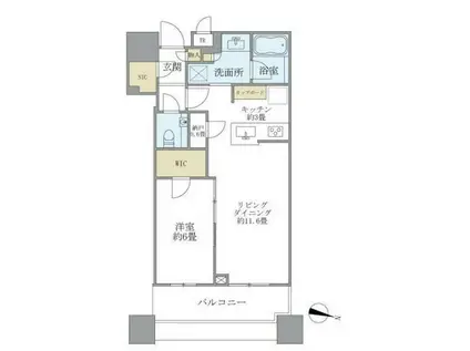 BRILLIA TOWERS目黒ノースレジデンス(1LDK/4階)の間取り写真