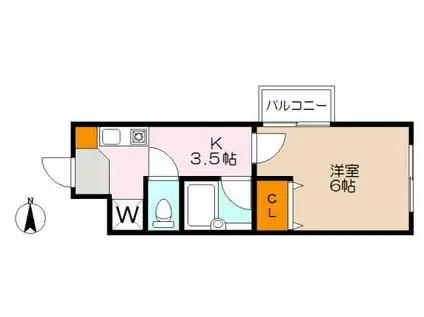 蕨ヒルズ Y棟(1K/4階)の間取り写真