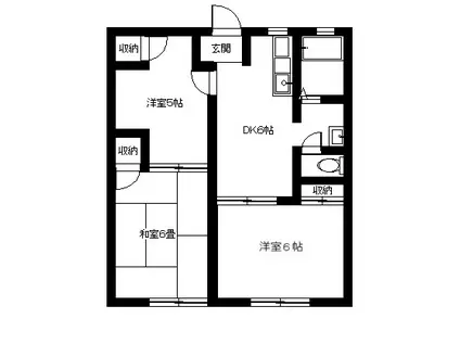 パナハイツプランタン(3DK/1階)の間取り写真