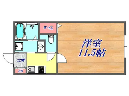 グリーンハウス御園(1K/1階)の間取り写真