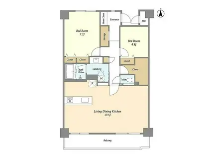 グランハイツ池尻(2LDK/6階)の間取り写真