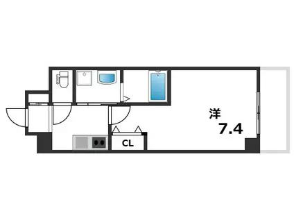 ＪＲ山陽本線 西明石駅 徒歩1分 8階建 築3年(1K/3階)の間取り写真