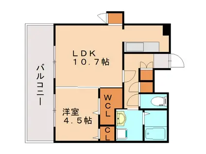 フェリシエ三萩野(1LDK/5階)の間取り写真