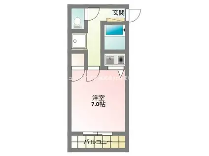 シャンブル2(ワンルーム/2階)の間取り写真