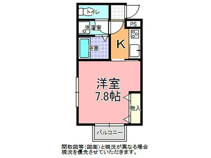ユニサイト(1K/3階)の間取り写真