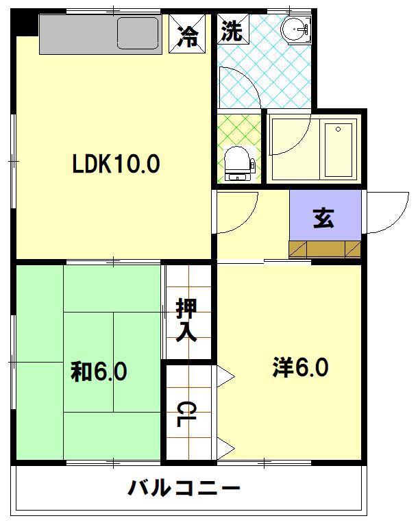 プラスドゥカネガエ(2LDK/5階)の間取り写真