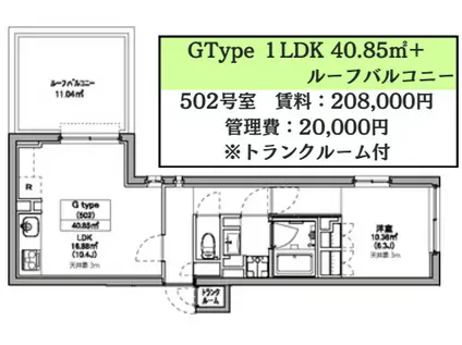 ASTILE世田谷松原(1LDK/5階)の間取り写真