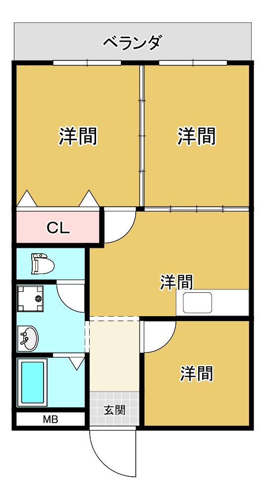 コーポSHIMA(3DK/2階)の間取り写真