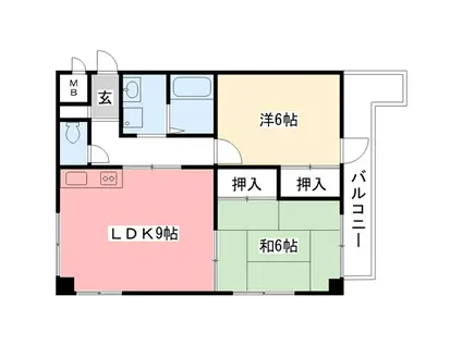 オスト呉羽(2LDK/3階)の間取り写真