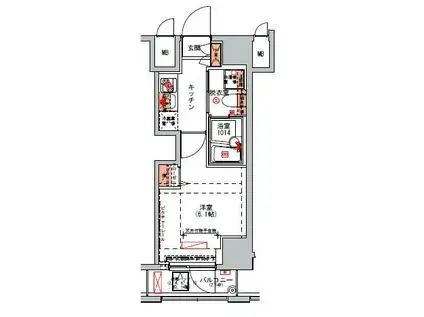 ハーモニーレジデンス山手大塚002(1K/5階)の間取り写真