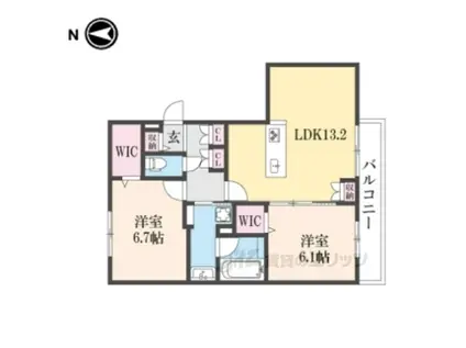 MAISONLOTUSTOJI(2LDK/2階)の間取り写真