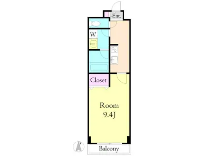 グランベルク(1K/3階)の間取り写真