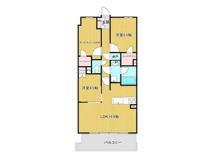 レーベン浜松VISTAGE(2SLDK/5階)の間取り写真