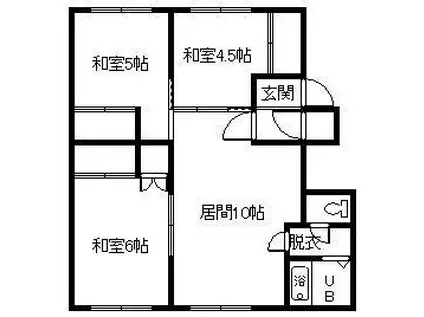 テレパレス旭川春光III(3LDK/2階)の間取り写真