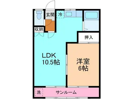 クリオコートオカダ(1LDK/1階)の間取り写真