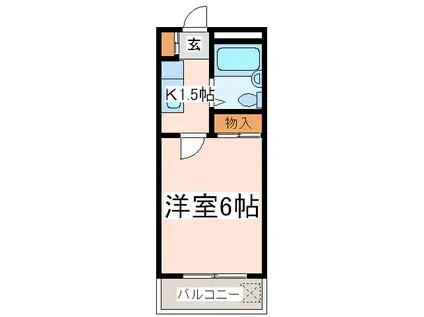 第15安藤ハイツ(1K/2階)の間取り写真