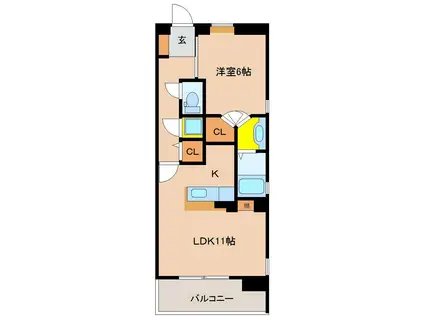 EXESS ARC(1LDK/3階)の間取り写真