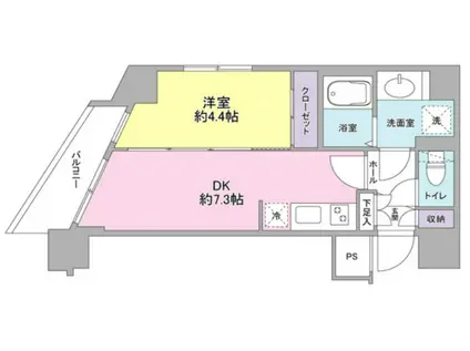 コンフォリア東池袋(1DK/12階)の間取り写真
