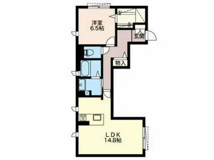 BEIGE(1LDK/1階)の間取り写真